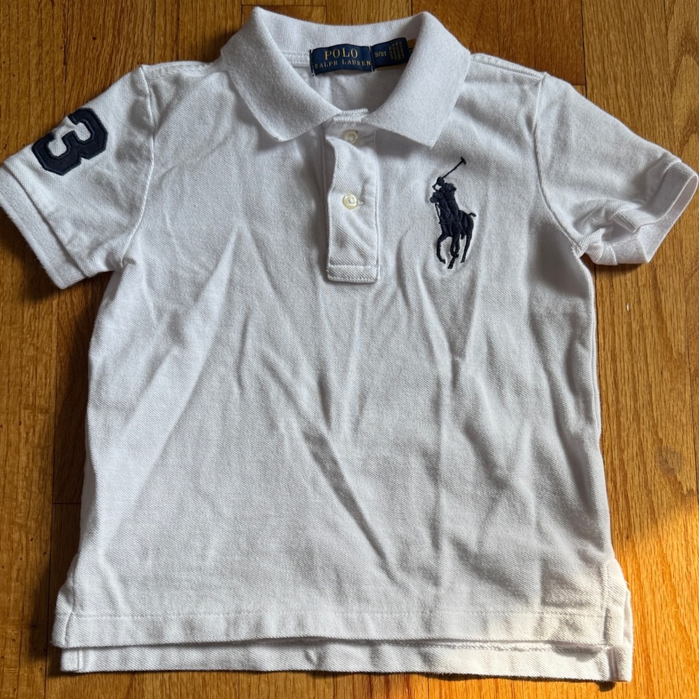 Polo by Ralph Lauren White and Navy Kids Polo Shirt